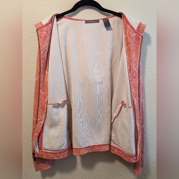 Liz Claiborne Peachy Pink Paisley Hoodie Girly - Picture 7 of 10